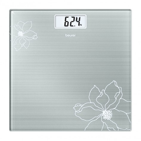 Електронен кантар Beurer GS 10 Glass bathroom scale Gray; Automatic switch-off, overload indicator; 180 kg / 100 g - 75630_BEU